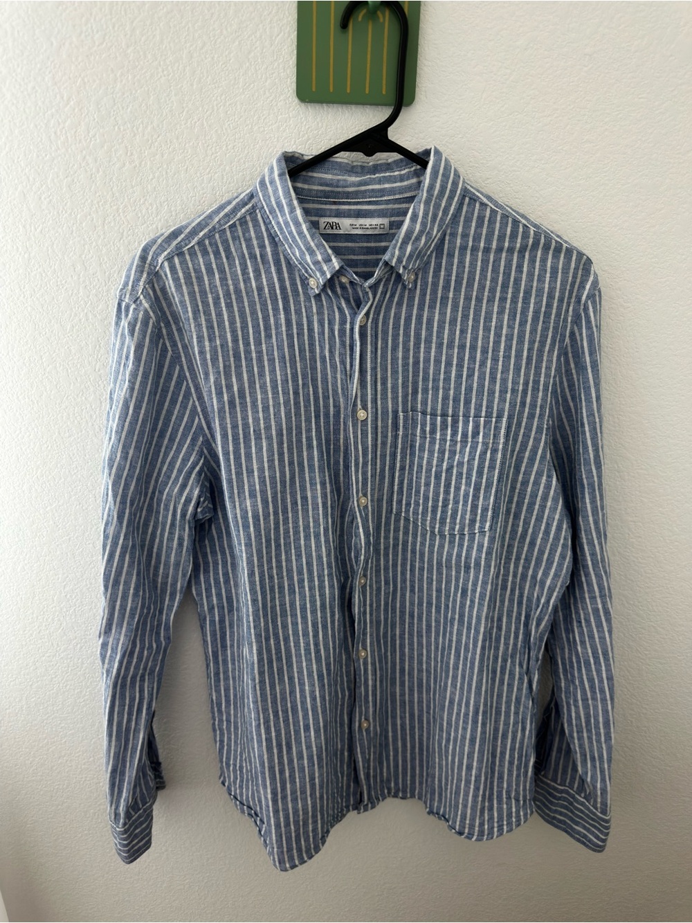Zara mens button down linen shirt